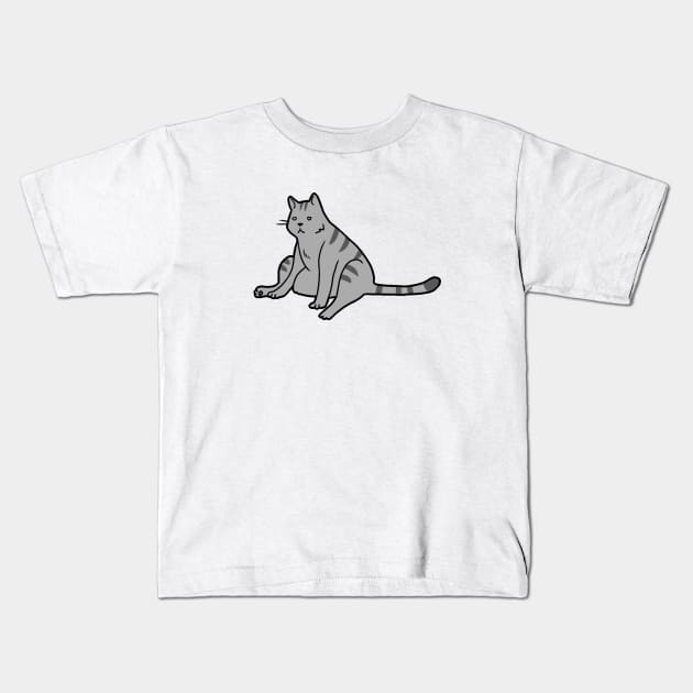 Slouchy Cat Kids T-Shirt by MissOstrich